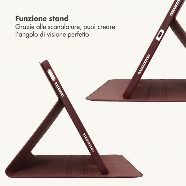 Selencia Custodia a libro Croco Apple iPad 11 (2025) 11 pollici A16 / iPad 10 (2022) 10.9 pollici - Burgundy