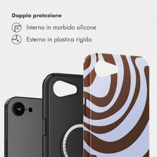 Selencia Cover posteriore Vivid con MagSafe Apple iPhone 17e / 16e - Dream Swirl Chocolate