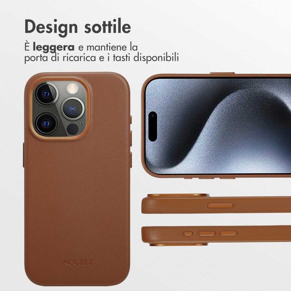 Accezz Cover in Pelle con MagSafe Apple iPhone 15 Pro - Sienna Brown