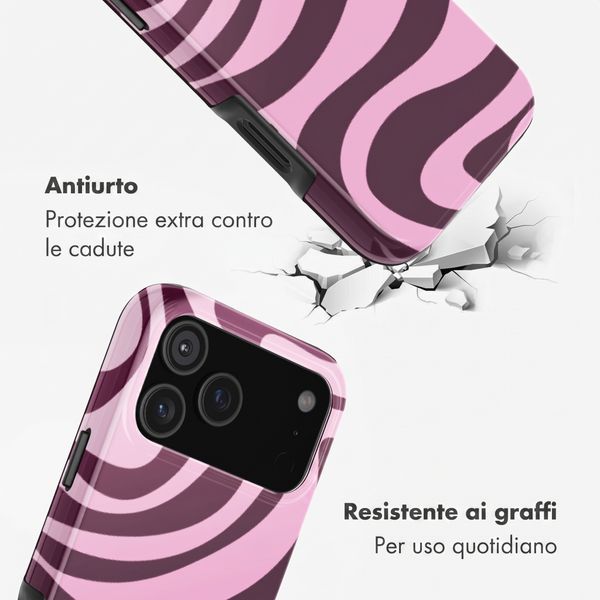 Selencia Cover Posteriore Vivid Apple iPhone 18 Pro Max - Wavy Swirl Pink Plum
