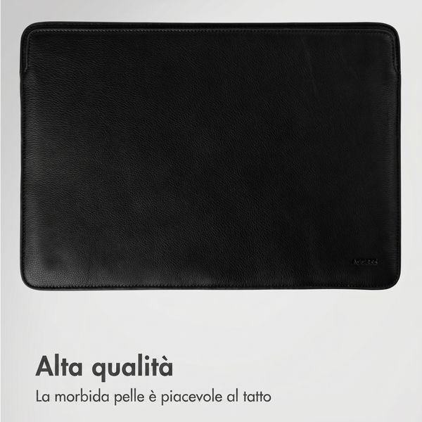 Accezz Cover in pelle per Apple MacBook 13 pollici - Laptopsleeve - Nera
