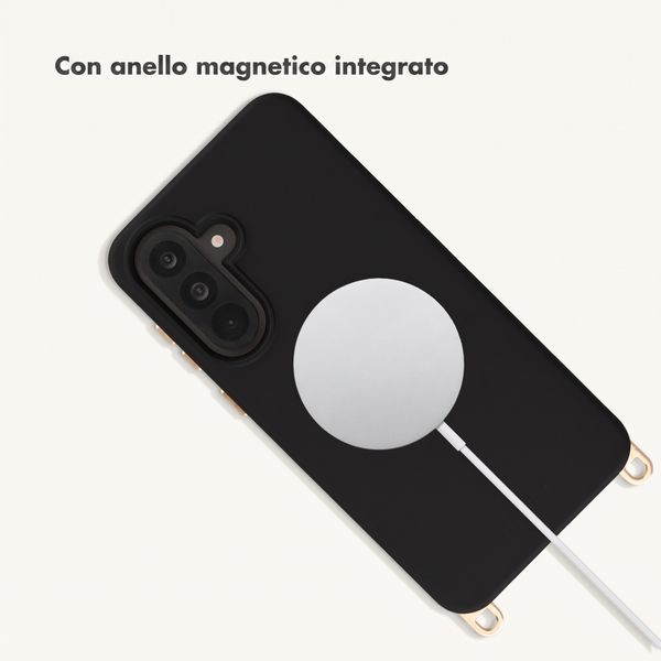 Selencia Cover posteriore Rivièra con MagSafe con ganci rimovibili Samsung Galaxy A36 / A56 - Velvet Black