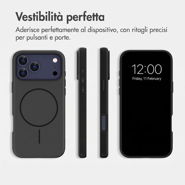 imoshion Cover posteriore Color con Thin MagSafe Ring Apple iPhone 17 Pro - Nero