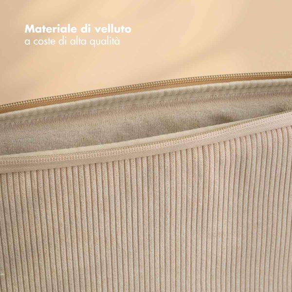 Selencia Cover per laptop in velluto a coste 13-14 pollici - Laptopsleeve - Beige
