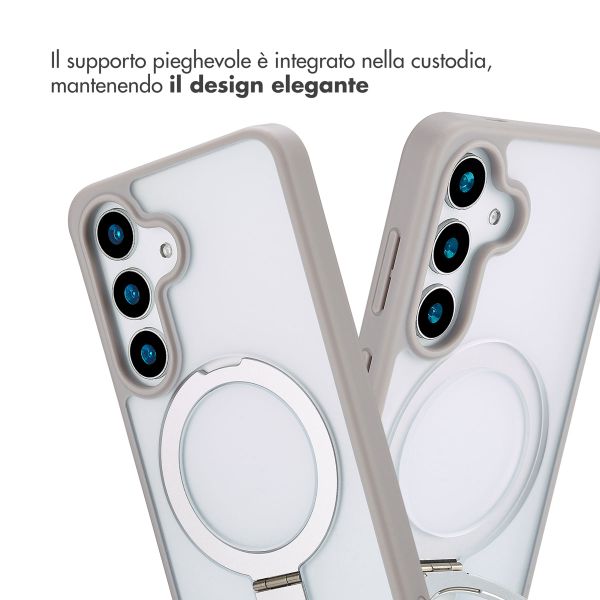 Accezz Cover con anello e supporto con MagSafe Samsung Galaxy S25 - Grigio