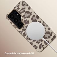 Selencia Cover Sabi Stampa pantera con MagSafe Samsung Galaxy S26 Ultra - Soft Ivory