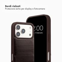 Selencia Nova cover posteriore in vera pelle con portacarte Apple iPhone 17 Pro Max - Dark Chocolate
