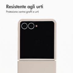 Accezz Cover Posteriore in Silicone Liquido Samsung Galaxy Z Flip 8 - Stone