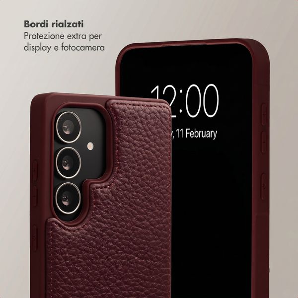 Selencia Cover per telefono Nova con cordino e portacarte Samsung Galaxy S25 Ultra - Bold Burgundy