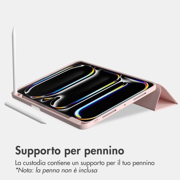 Accezz Cover a libro in silicone Smart Apple iPad Pro 13 (2025) M5 / (2024) M4 - Rosa