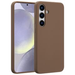Accezz Cover in silicone liquido con MagSafe Samsung Galaxy S25 Plus - Marrone chiaro