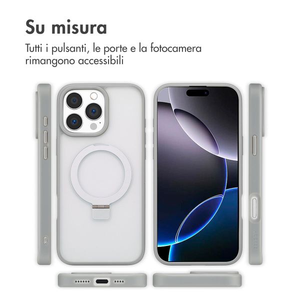 Accezz Cover con anello e supporto con MagSafe Apple iPhone 16 Pro Max - Grigio