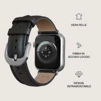 Burga Cinturino in vera pelle  - Apple Watch | 44/45/46/49 mm / Attacco universale 20 mm - Don't Text / Silver