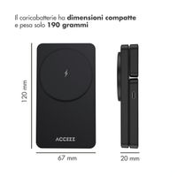Accezz Caricatore wireless pieghevole 3-in-1 MagSafe - 20W - Nero