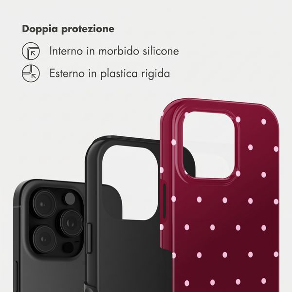 Selencia Cover Posteriore Vivid Apple iPhone 16 Pro - Happy Dots Burgundy
