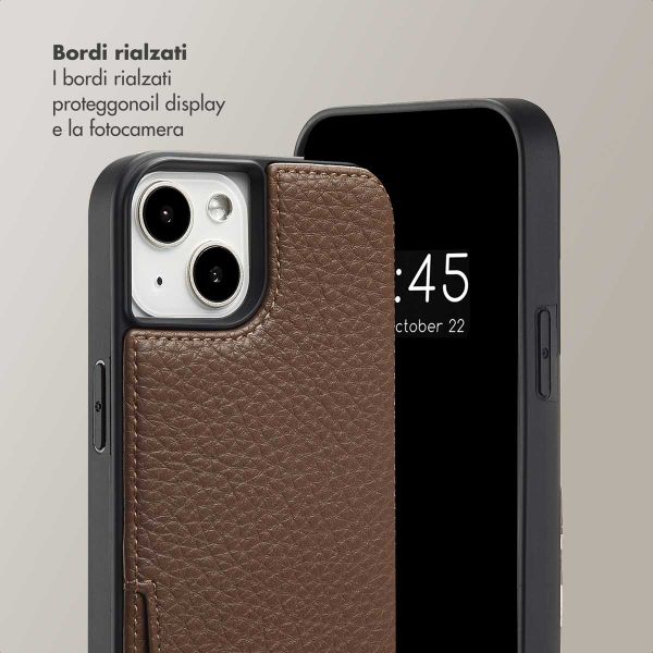 Selencia Cover per telefono Nova con cordino e portacarte Apple iPhone 14 / 13 - Mocha Brown