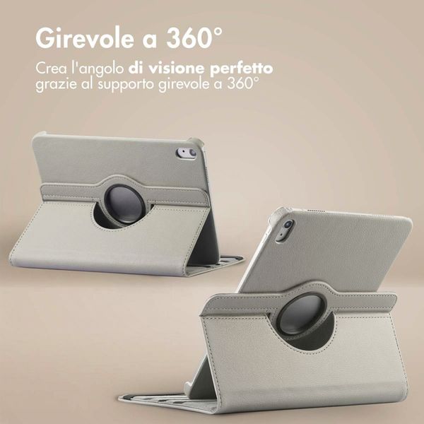 imoshion Cover Girevole a 360° Apple iPad 11 (2025) 11 pollici A16 / iPad 10 (2022) 10.9 pollici - Grigio