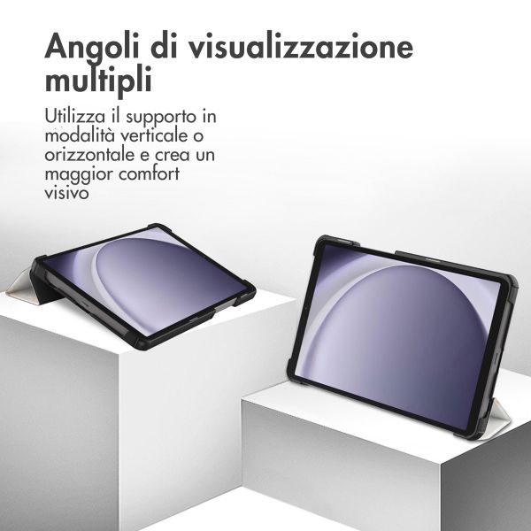 imoshion Cover Trifold Design Samsung Galaxy Tab A11 / A9 8.7 pollici - White Marble