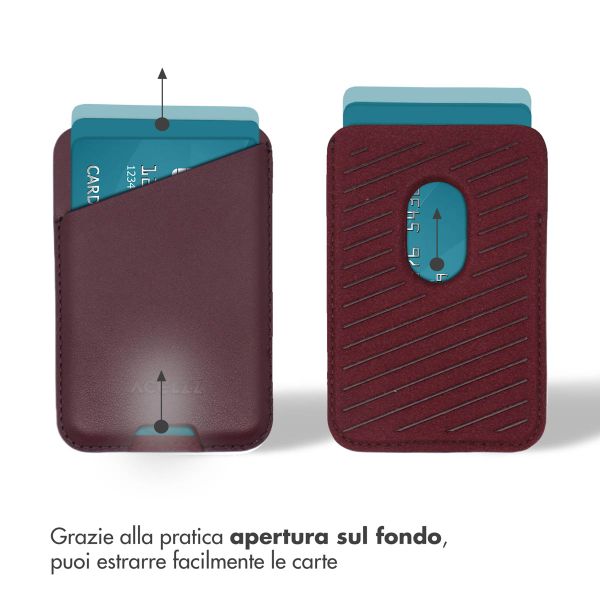 Accezz Portacarte in pelle - Compatibile con MagSafe e Qi2 - Heath Purple