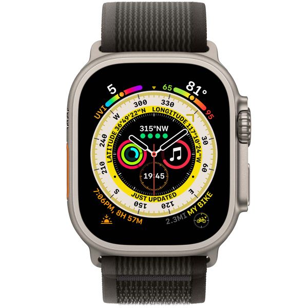 Apple Cinturino Trail Loop Apple Watch | 44/45/46/49 mm - Taglia M/L - Black / Grey