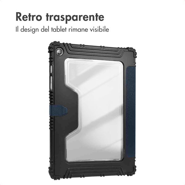Accezz Libreria a tre ante robusta Samsung Galaxy Tab A9 Plus - Blu scuro