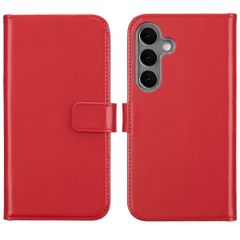 Selencia Cover a libro in vera pelle Samsung Galaxy S25 - Rosso