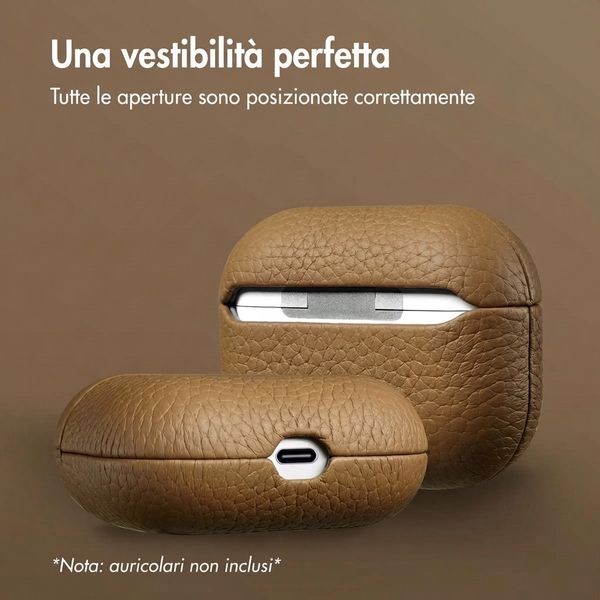 Accezz Cover in vera pelle  Apple Airpods Pro - Taupe