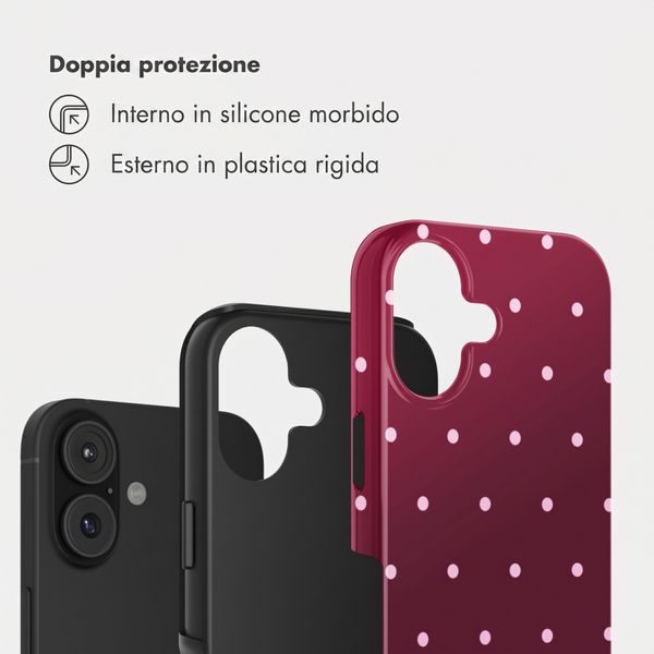 Selencia Cover Posteriore Vivid Apple iPhone 17 - Happy Dots Burgundy