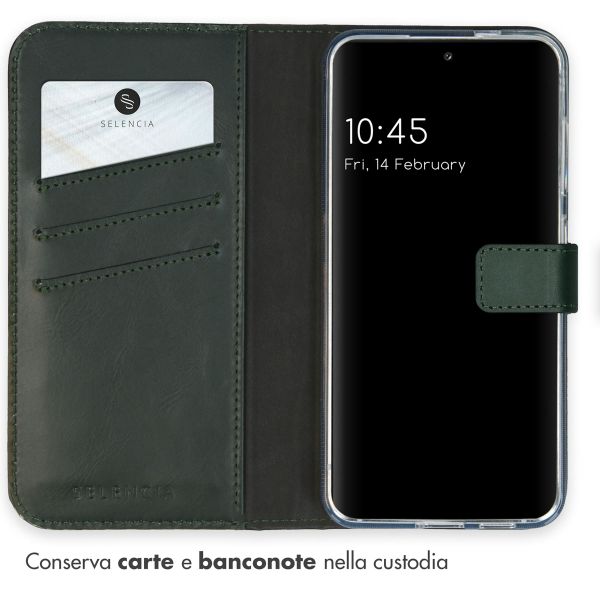 Selencia Cover a libro in vera pelle Samsung Galaxy S24 - Verde