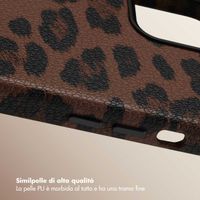 Selencia Cover Sabi Stampa pantera con MagSafe Apple iPhone 12 (Pro) - Mocha Brown