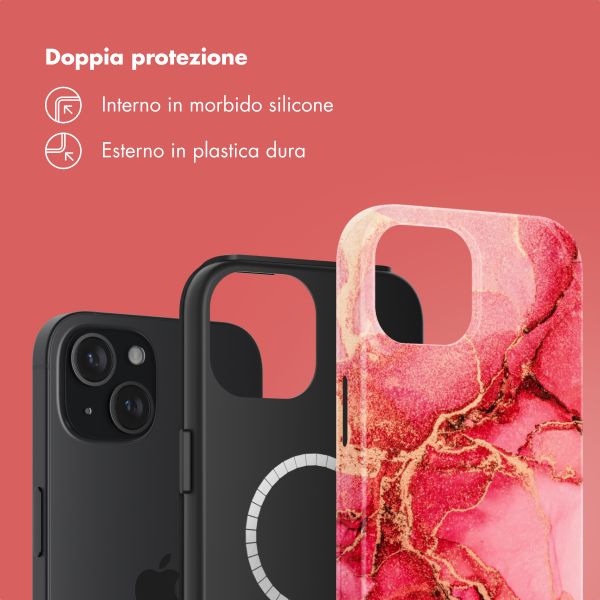 Selencia Cover posteriore Vivid con MagSafe Apple iPhone 15 - Rosy Marble