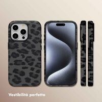 Selencia Cover Sabi Stampa pantera con MagSafe Apple iPhone 15 Pro - Midnight Black