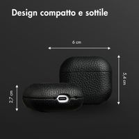 Accezz Cover in vera pelle  Apple Airpods 4 - Nero