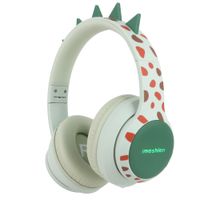 imoshion Cuffie Bluetooth Kids Dino - Cuffie per bambini con limitatore di decibel - Cuffie wireless + cavo AUX - Brown / Orange