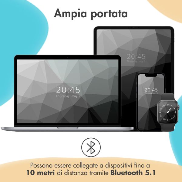 imoshion Cuffie wireless per bambini Unicorn LED Light - Limitatore di decibel - Con cavo AUX - Soft Blue / Yellow