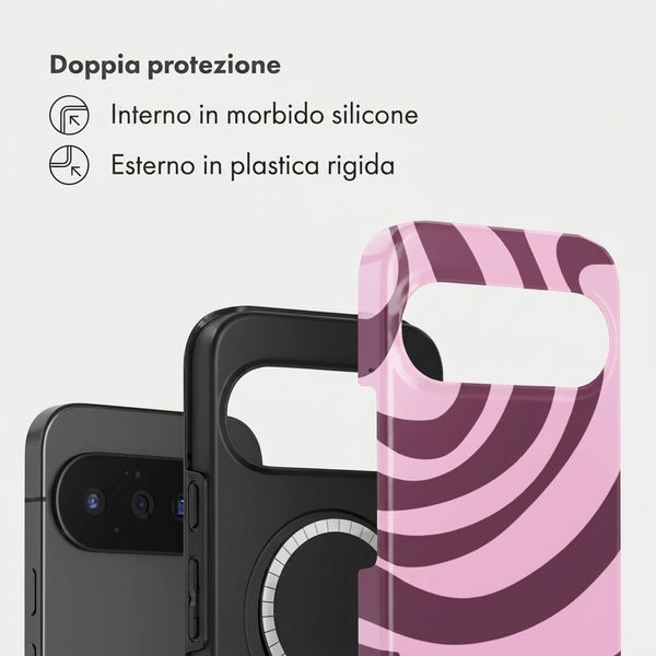 Selencia Cover posteriore Vivid con MagSafe Google Pixel 11 Pro - Wavy Swirl Pink Plum