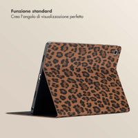 Selencia Libreria Sabi con stampa leopardata Samsung Galaxy Tab A9 Plus - Mocha Brown