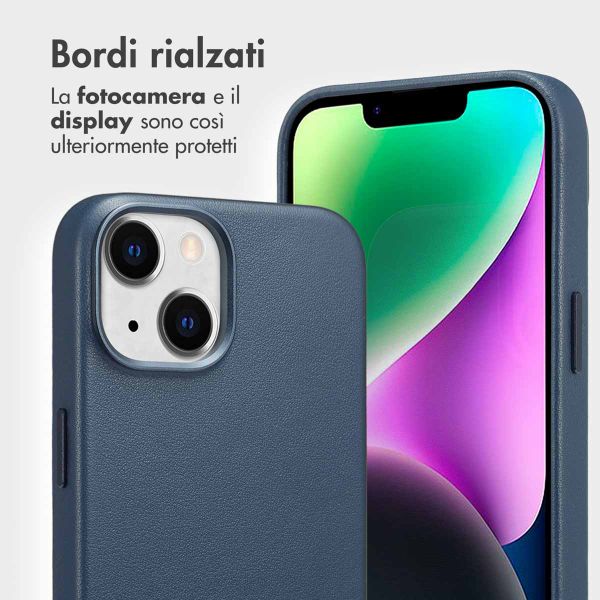 Accezz Cover in pelle 2 in 1 con MagSafe Apple iPhone 14 - Nightfall Blue