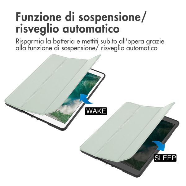 imoshion Cover a libro Trifold Apple iPad 6 (2018) 9.7 pollici / iPad 5 (2017) 9.7 pollici / Air 2 (2014)/Air 1 (2013) - Verde chiaro