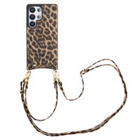 Selencia Cover per telefono Nova con cordino e portacarte Samsung Galaxy S25 Ultra - Leopard