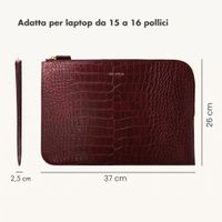 Selencia Cover per laptop Croco 15-16 pollici - Burgundy