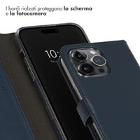 Selencia Cover a libro in vera pelle Apple iPhone 15 Pro Max - Blu