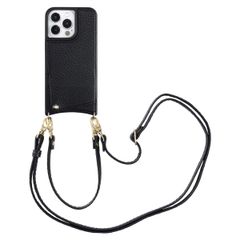 Selencia Cover per telefono Nova con cordino e portacarte Apple iPhone 13 Pro - Nero