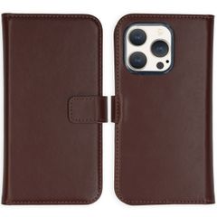 Selencia Cover a libro in vera pelle Apple iPhone 15 Pro - Marrone