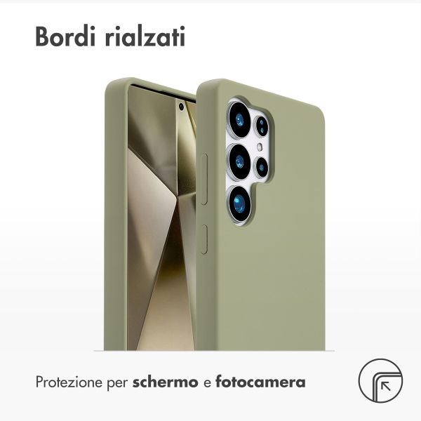 Accezz Cover in silicone liquido con MagSafe Samsung Galaxy S25 Ultra - Cooper Green