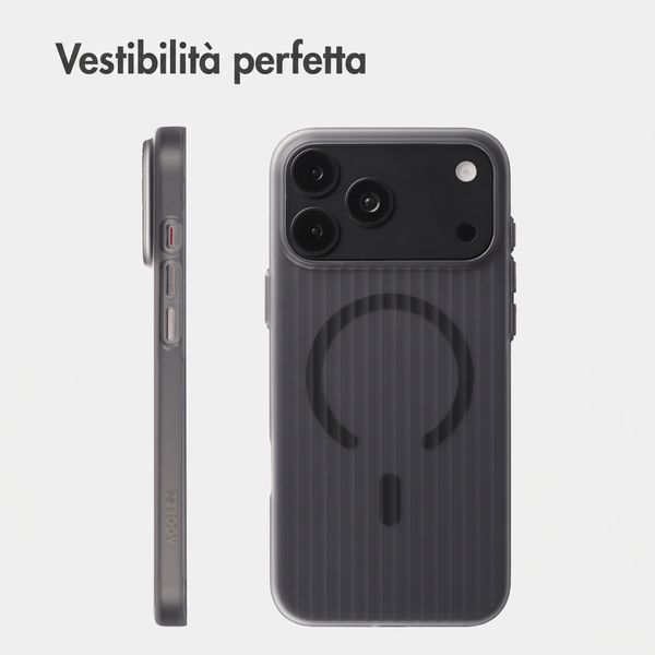 Accezz Cover Lite con MagSafe | Fluted | Apple iPhone 18 Pro Max / 17 Pro Max - Grigio