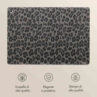 Selencia Libreria Sabi con stampa leopardata Samsung Galaxy Tab A9 Plus - Midnight Black