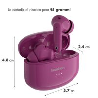 imoshion Aura Pro Auricolari in-ear wireless - Cancellazione attiva del rumore (ANC) - Bordeaux