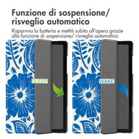 imoshion Cover Trifold Design Samsung Galaxy Tab A11 Plus / A9 Plus - Flower Tile