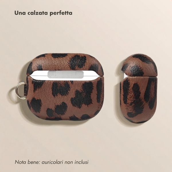Selencia Cover Sabi stampa pantera  Apple Airpods 3 - Mocha Brown